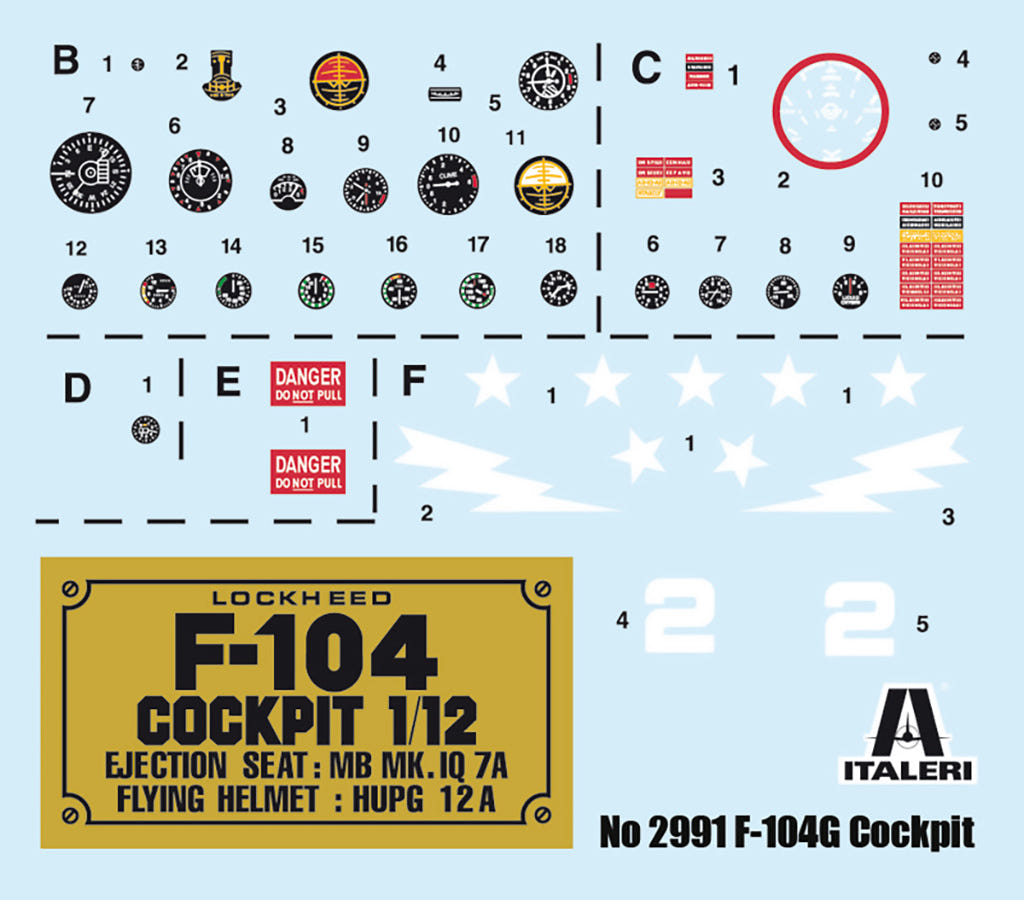 Italeri 1:12 F104G Cockpit - 2991