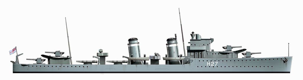 Tamiya 1:700 BC Hood & E Class Destroyer - 31806