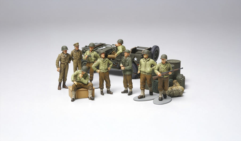 Tamiya 1:48 U.S. Army WWII Infantry at Rest with Jeep - 32552