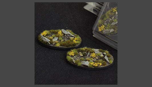 Gamers Grass Battle Ready Bases - Highland Oval 90mm (x2) - Loaded Dice