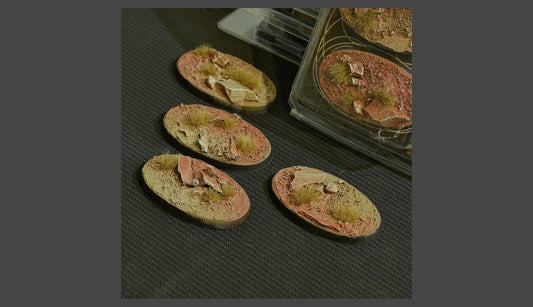 Gamers Grass Battle Ready Bases - Badlands oval 60mm (x4) - Loaded Dice