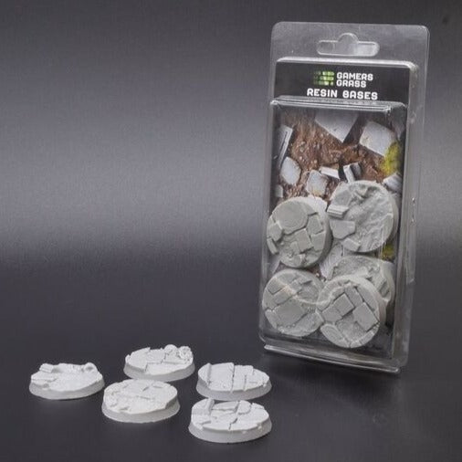 Gamers Grass Resin Bases Temple Round 40mm (x5) - Clearance Special Offer - Loaded Dice