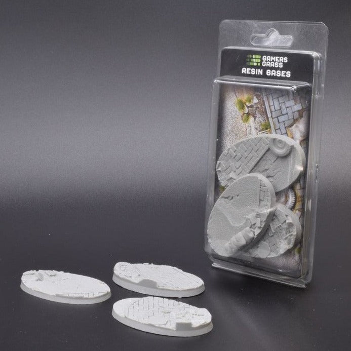 Gamers Grass Resin Bases Urban Warfare Oval 75mm (x3) - Clearance Special Offer - Loaded Dice