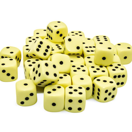 Chessex - Opaque Pastel 12mm D6 Dice Block - Yellow/Black