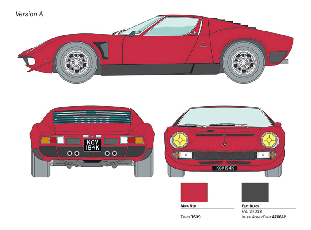 Italeri 1:24 Lamborghini Miura Jota SVJ - 3649