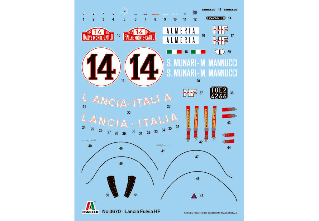 Italeri 1:24 Lancia Fulvia HF Rally Monte Carlo 1972 - 3670