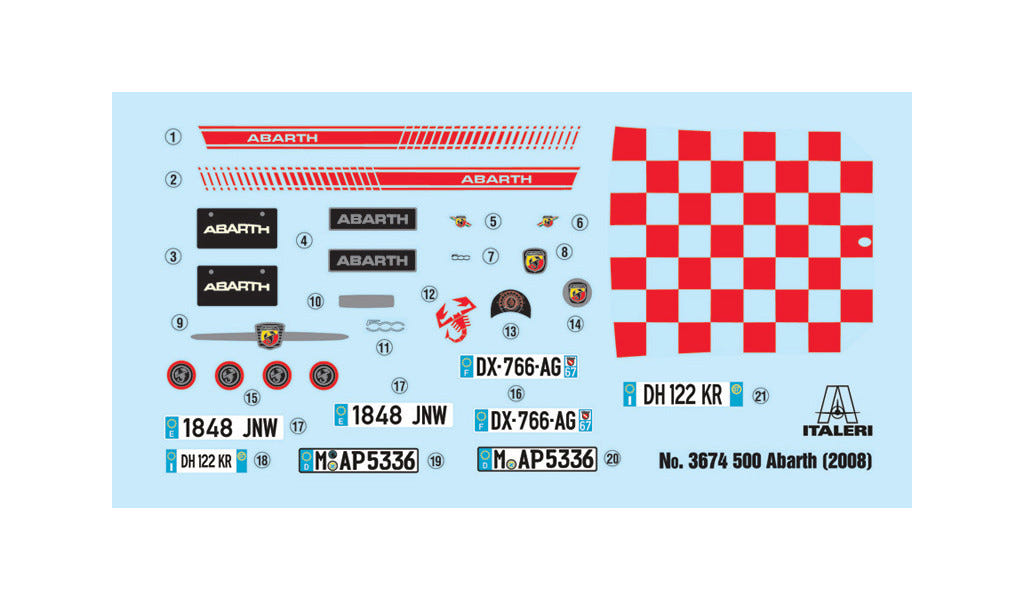 Italeri 1:24 Fiat 500 Abarth (2008) - 3674