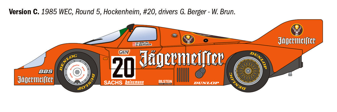 Italeri 1:24 Porsche 956 Jägermeister - 3678