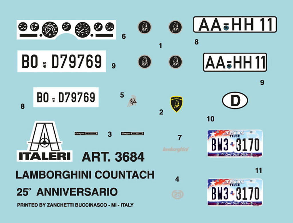 Italeri 1:24 Lamborghini Countach 25th Anniversary - 3684