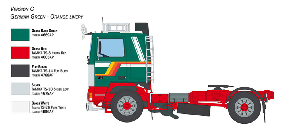 Italeri 1:24 Volvo F-12 Intercooler (Low Roof) with accessories - 3957