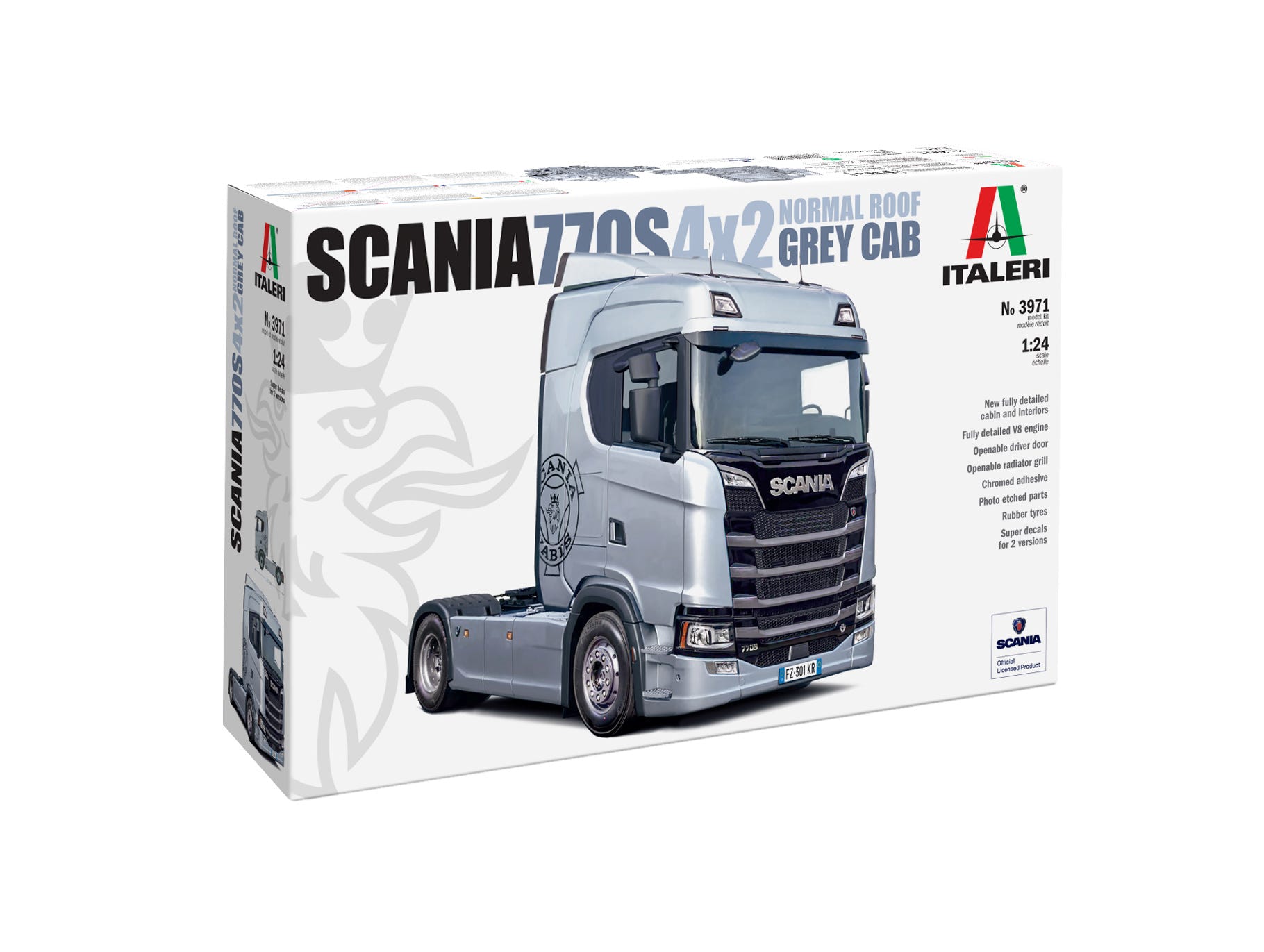Italeri 1:24 Scania S770 4x2 Normal Roof 'Grey Cab' - 3971