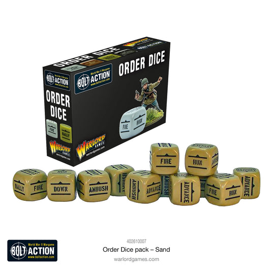 Bolt Action Orders Dice - Sand - Loaded Dice