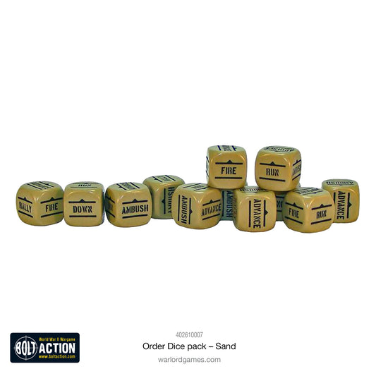 Bolt Action Orders Dice - Sand - Loaded Dice