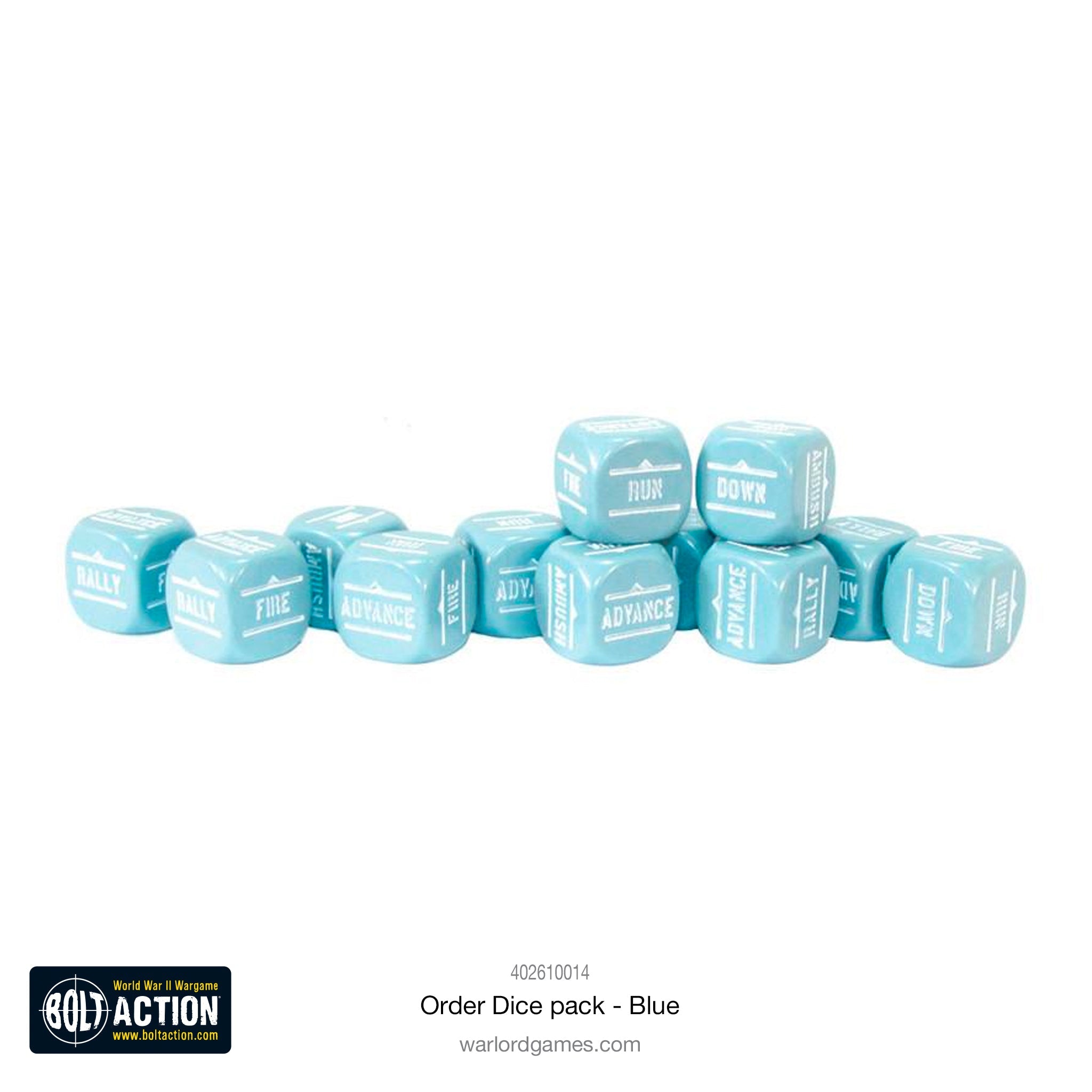 Bolt Action Orders Dice - Blue - Loaded Dice