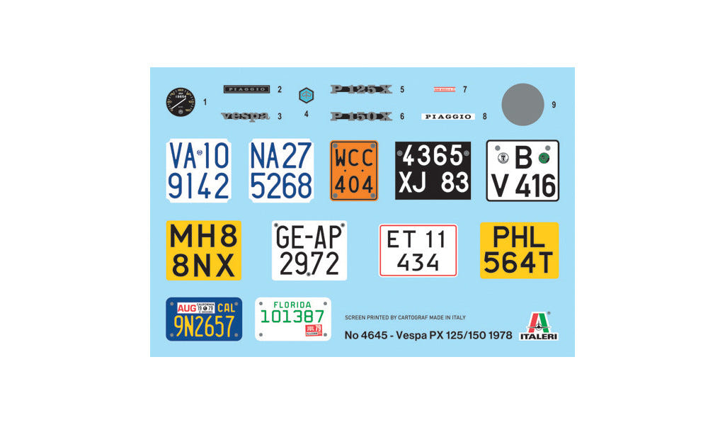 Italeri 1:9 Piaggio Vespa PX 125/150 1978 - 4645