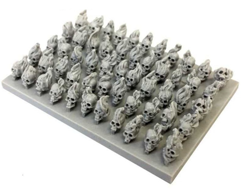 Green Stuff World 50x Resin Burning Skulls - Loaded Dice