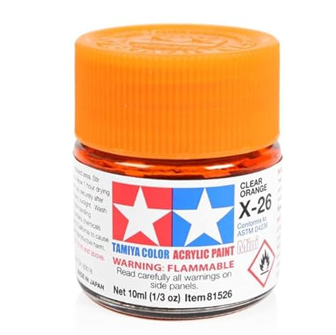 Tamiya Acrylic Paint Mini X-26 Clear Orange - Loaded Dice