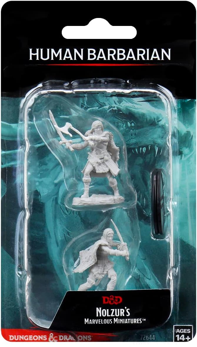 Human Female Barbarian (PACK OF 2): D&D Nolzur's Marvelous Unpainted Miniatures (W1) - Loaded Dice Barry Vale of Glamorgan CF64 3HD