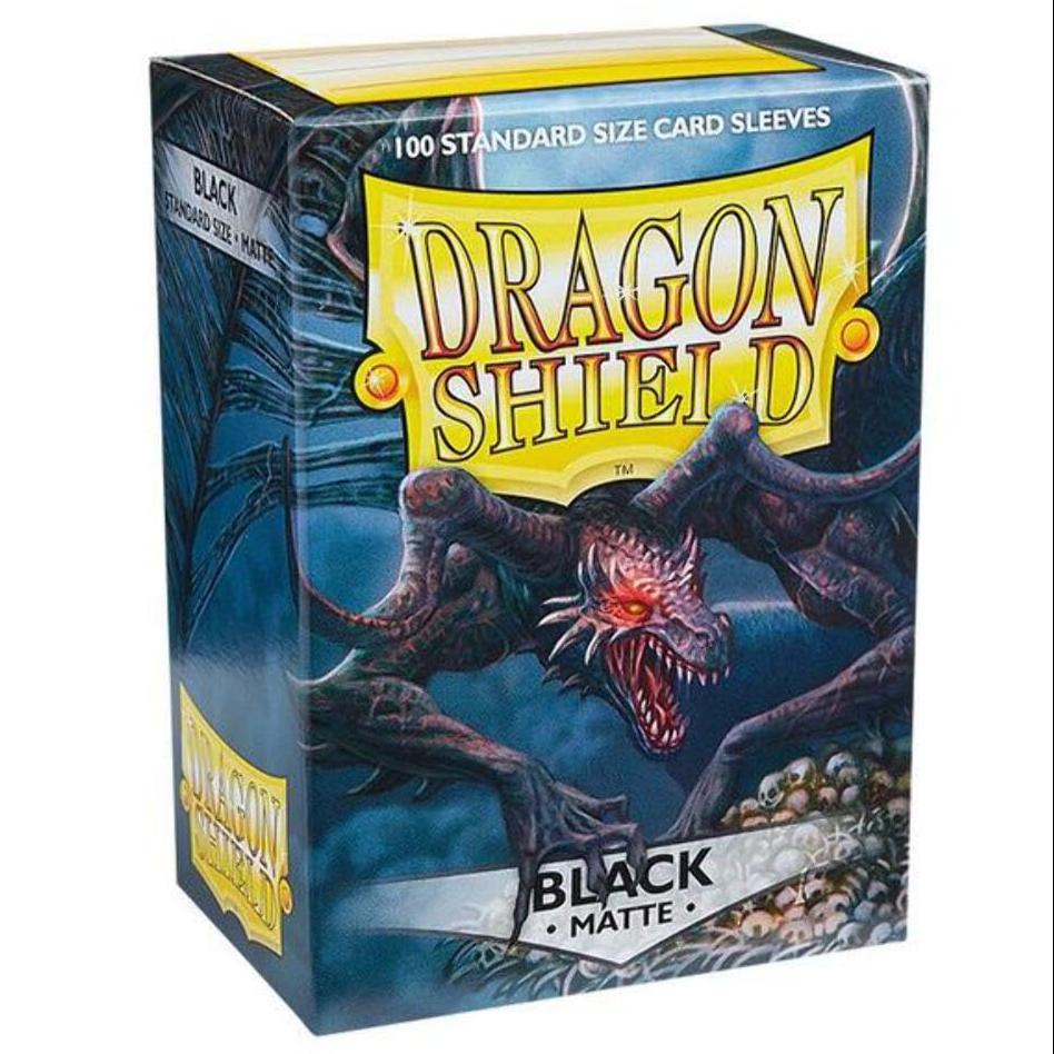 Dragon Shield - Matte Standard Size Sleeves 100pk - Black - Loaded Dice
