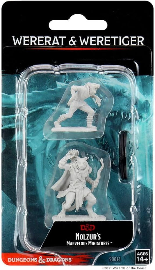 D&D Nolzurs Marvelous Miniatures: Wererat & Weretiger - Wave 11 - Loaded Dice