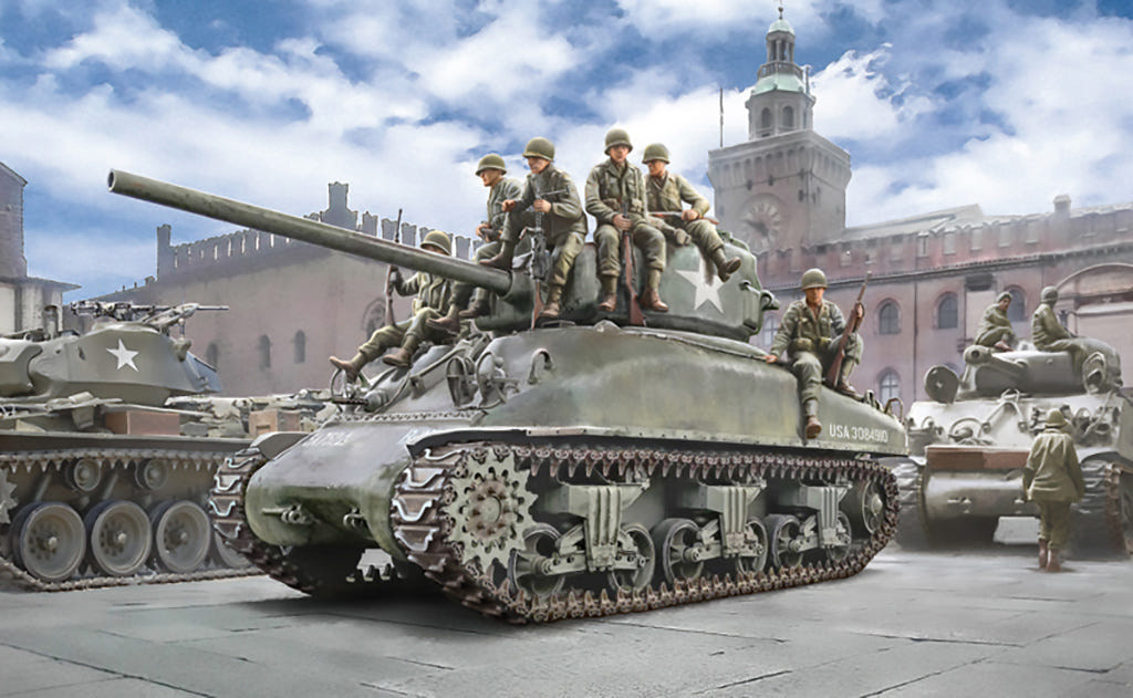 Italeri 1:35 M4A1 Sherman with 7 Infantry Figures - 6568
