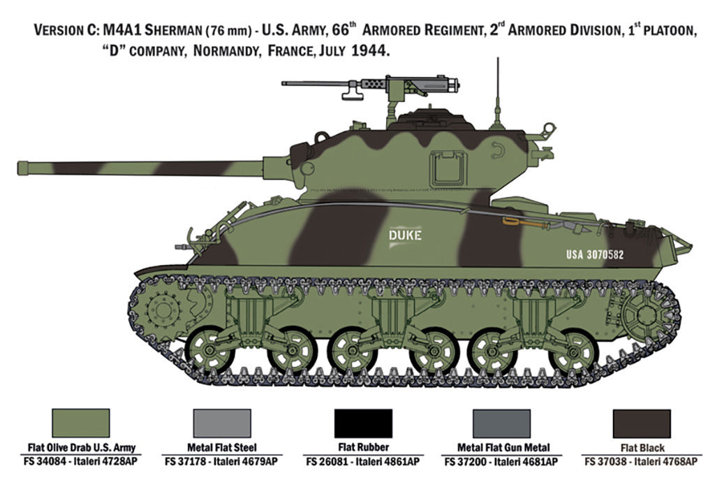 Italeri 1:35 M4A1 Sherman with 7 Infantry Figures - 6568