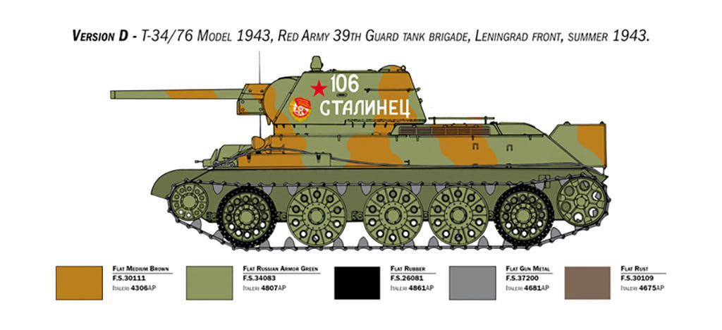 Italeri 1:35 T-34/76 Mod. 43 - 6570