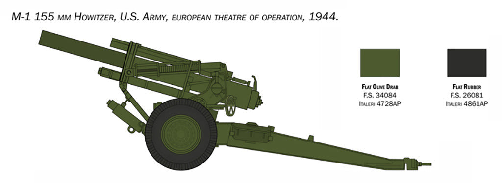Italeri 1:35 M1 155mm Gun with crew - 6581