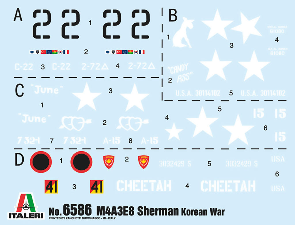 Italeri 1:35 M4A3E8 Sherman Korean War - 6586