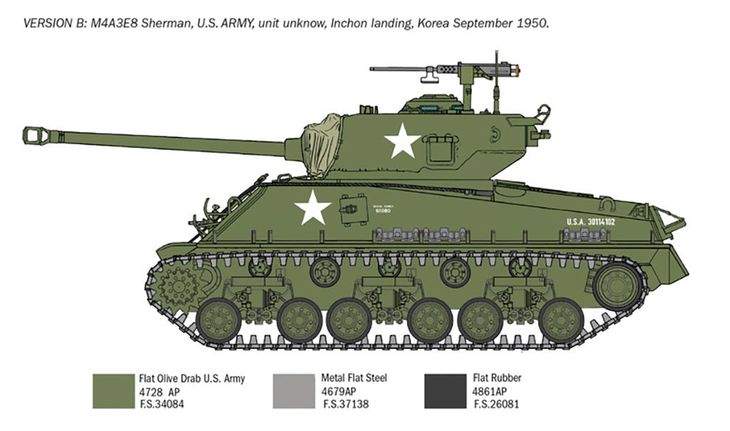 Italeri 1:35 M4A3E8 Sherman Korean War - 6586