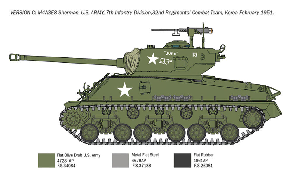 Italeri 1:35 M4A3E8 Sherman Korean War - 6586