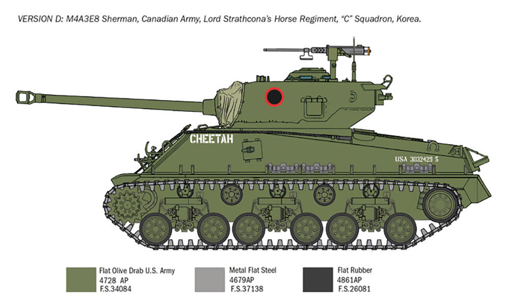 Italeri 1:35 M4A3E8 Sherman Korean War - 6586