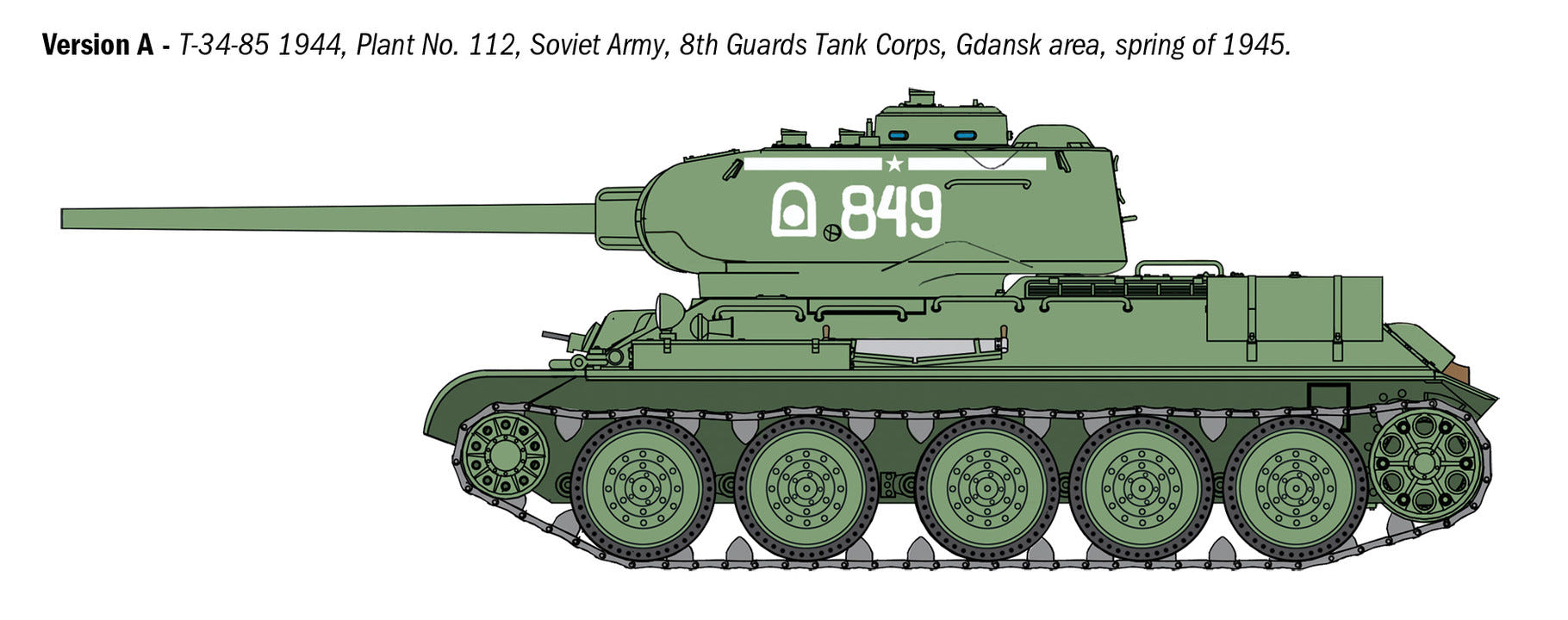 Italeri 1:35 T34/85 Zavod 112 Tank - 6758