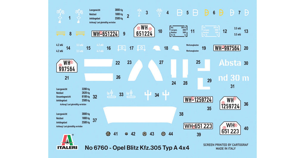 Italeri 1:35 Kfz. 305 Opel Blitz Typ A 4x4 - 6760