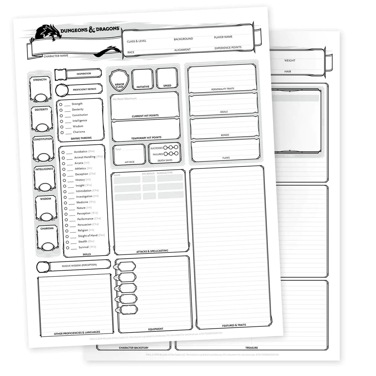 Dungeons & Dragons - Character Sheets - Loaded Dice Barry Vale of Glamorgan CF64 3HD