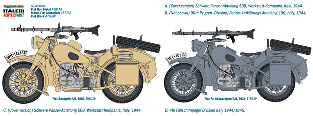 Italeri 1:9 BMW R75 with Sidecar - 7403