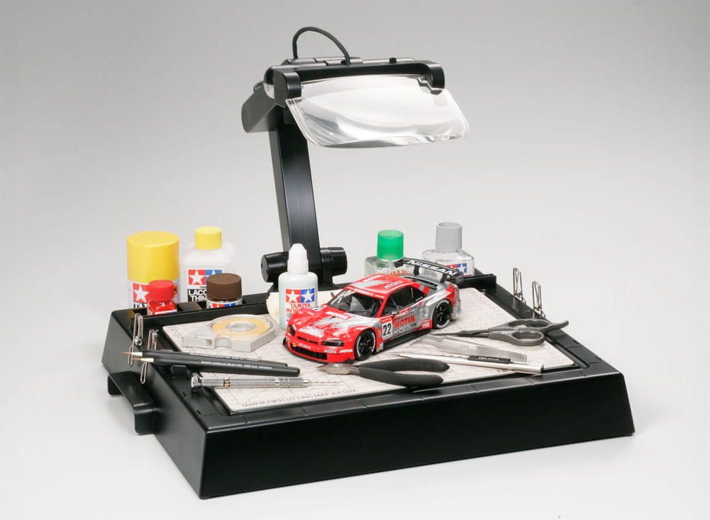 Tamiya Work Stand with Magnifying Lens & LED Lights - 74064