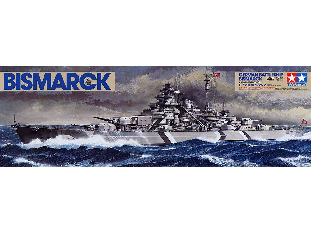 Tamiya German Battleship Bismarck with Stand - Loaded Dice