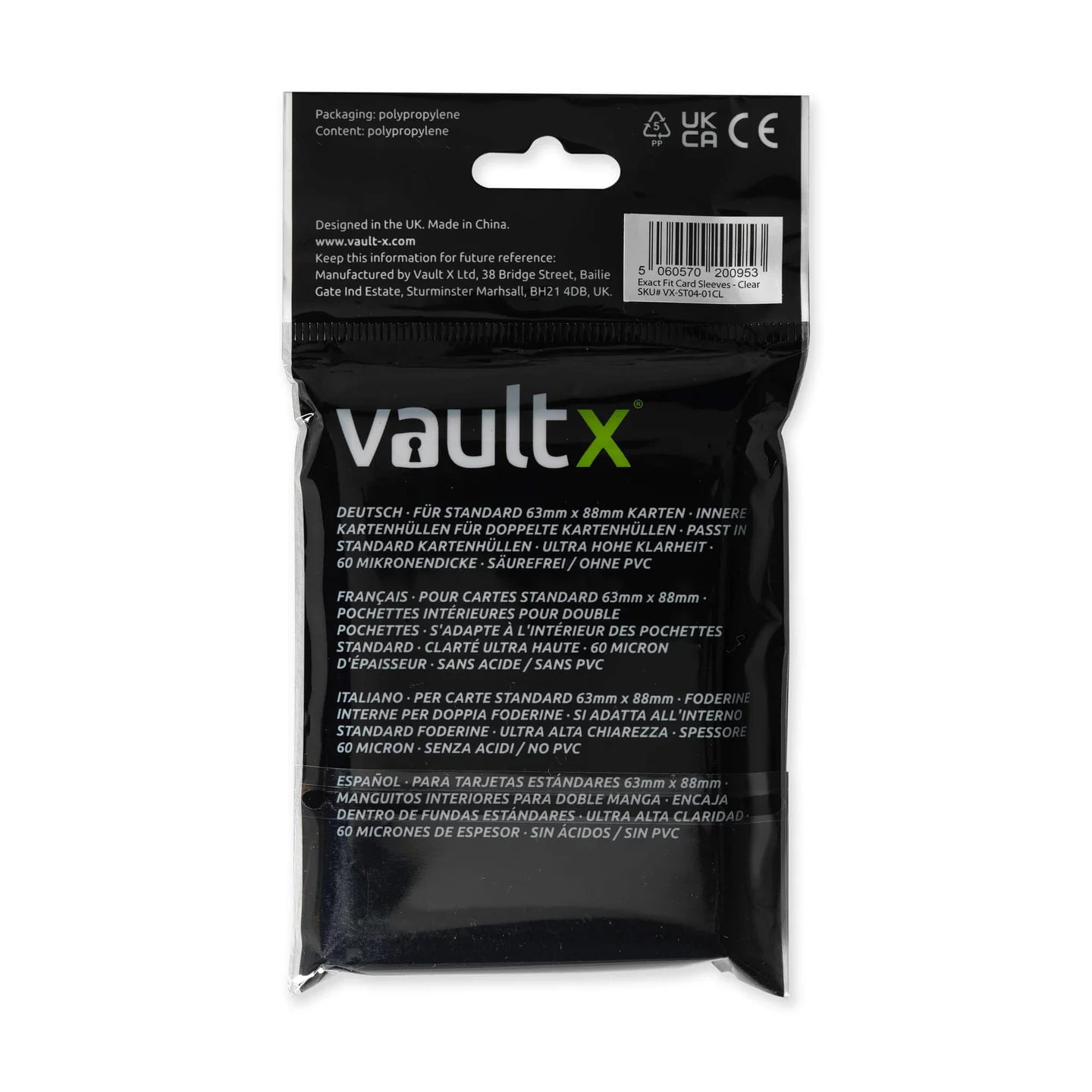 VaultX Exact Fit Standard Card Sleeves - 100 - Loaded Dice