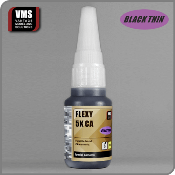VMS FLEXY 5K CA PE BLACK THIN Contact Adhesive for Photo-etched 20g - Loaded Dice Barry Vale of Glamorgan CF64 3HD