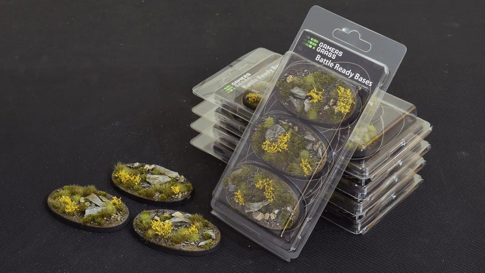 Gamers Grass Battle Ready Bases - Highland Oval 75mm (x3) - Loaded Dice