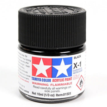 Tamiya Acrylic Paint Mini X-1 Black - Loaded Dice