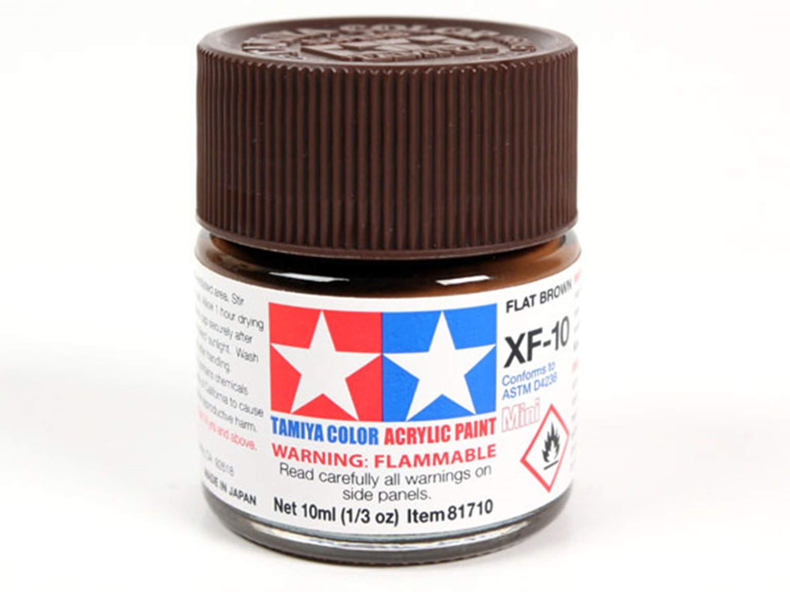 Tamiya Acrylic Paint Mini XF-10 Flat Brown - Loaded Dice