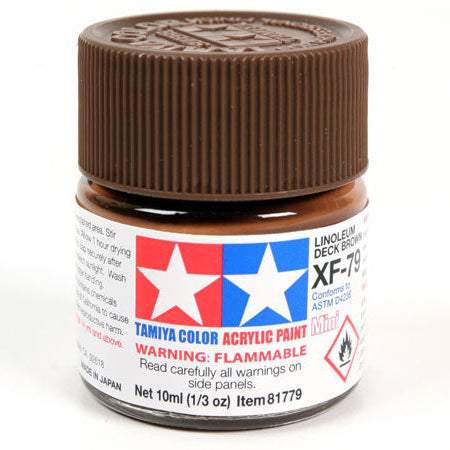 Tamiya acrylic paint mini XF-79 Lino Deck Brown 10ml jar
