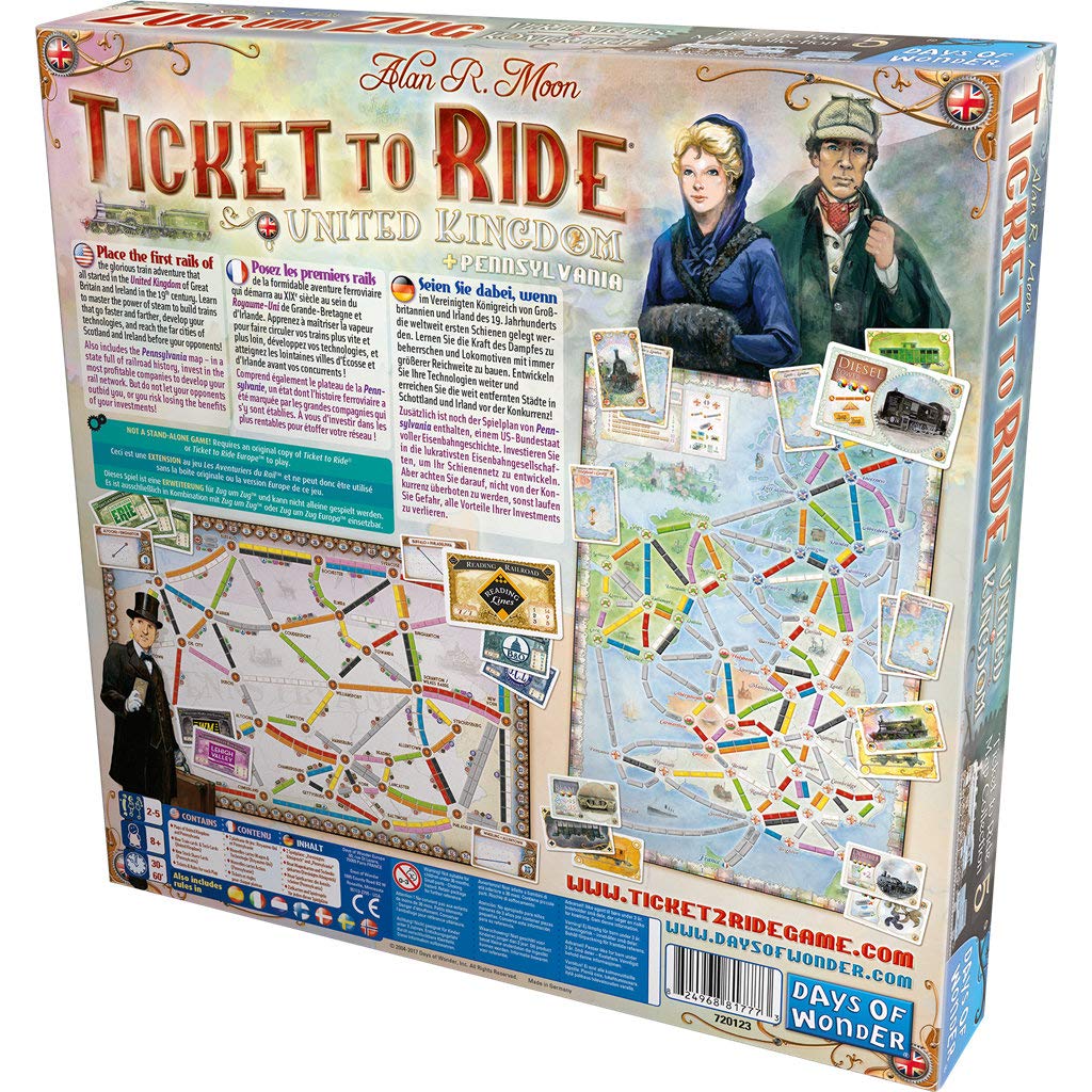 Ticket To Ride Expansion: United Kingdom (& Pennsylvania) - Loaded Dice Barry Vale of Glamorgan CF64 3HD