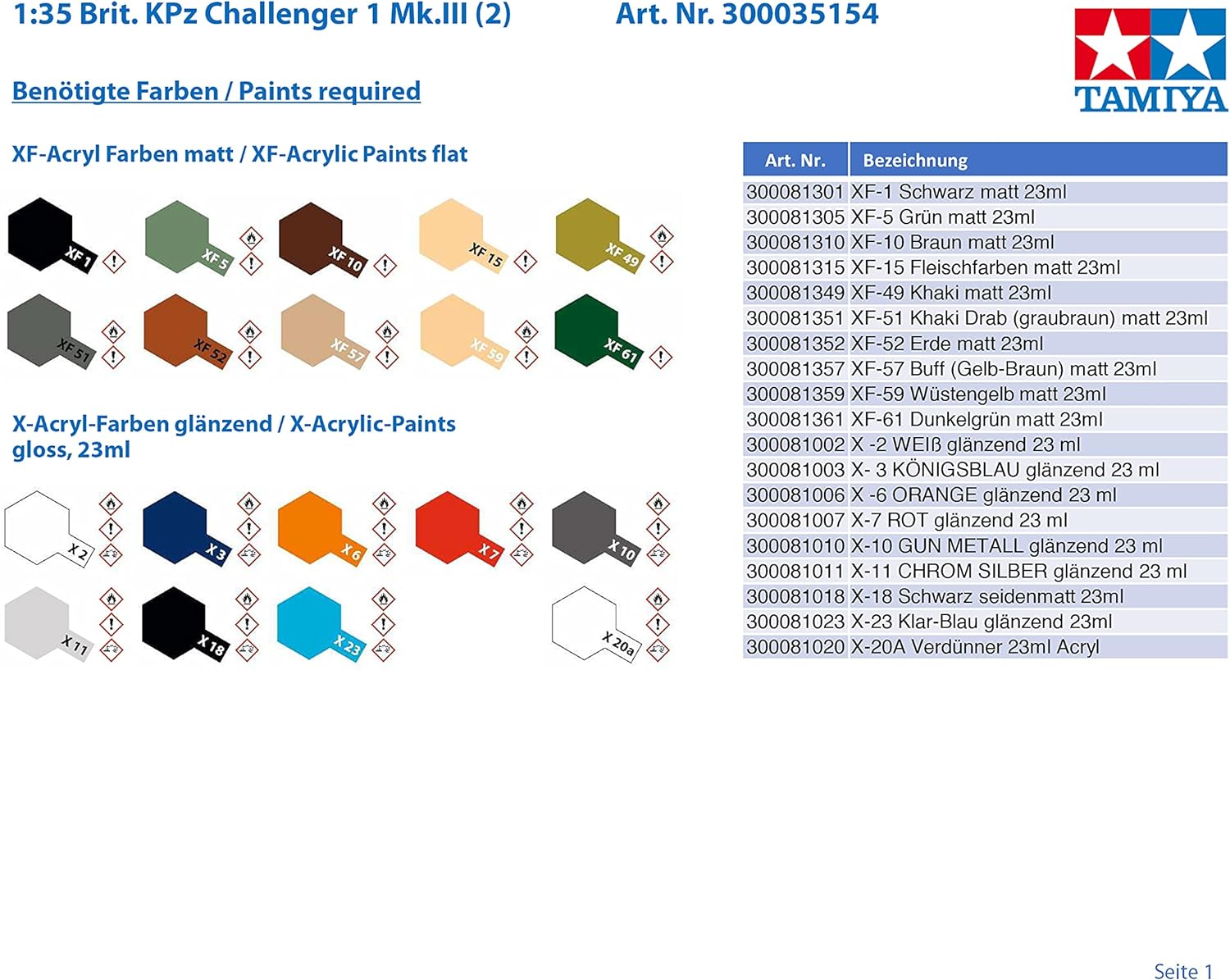 Tamiya 1:35 British Challenger 1 Mk.3 - 35154 - Loaded Dice