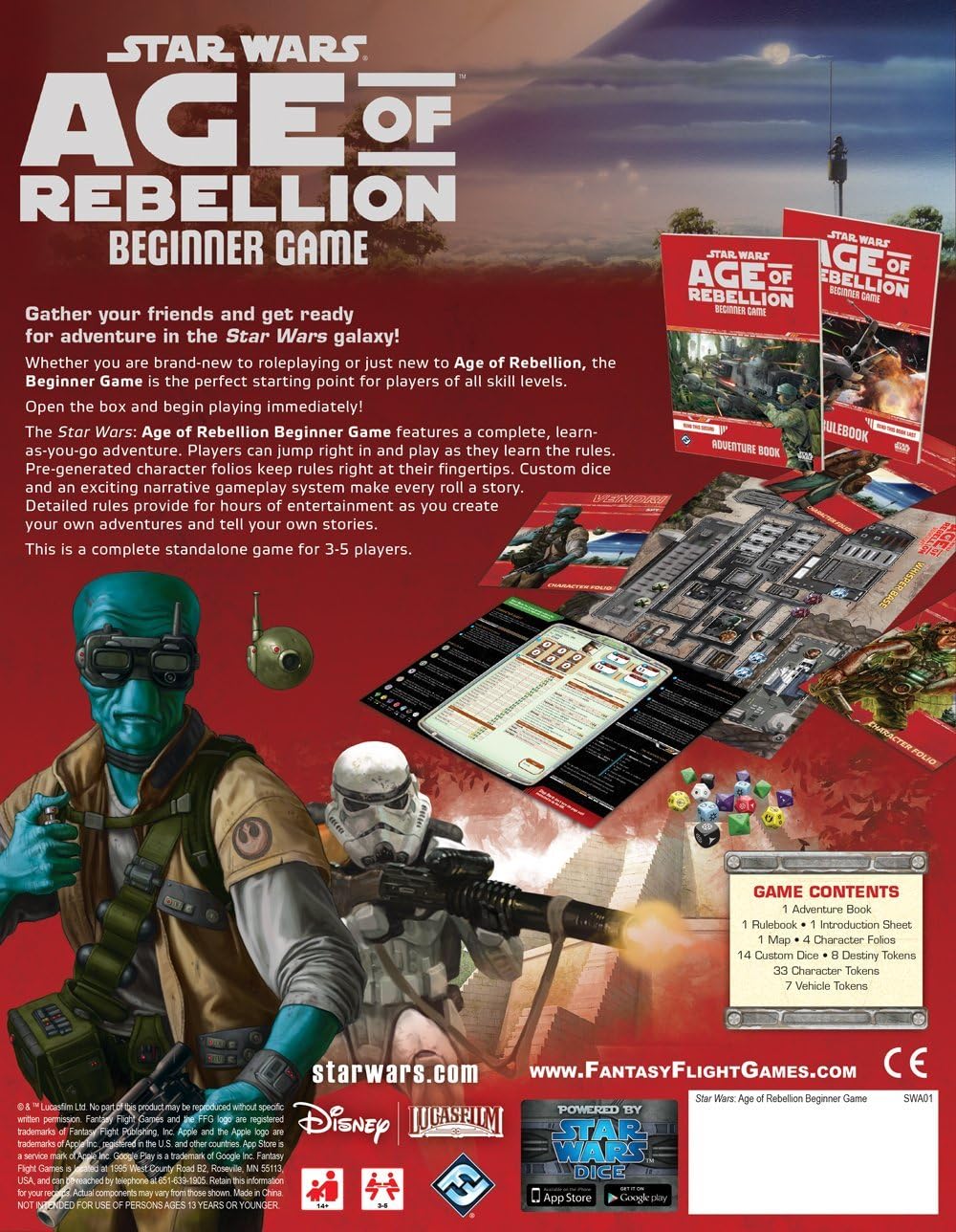 Star Wars Age of Rebellion RPG: Beginner Game - Loaded Dice