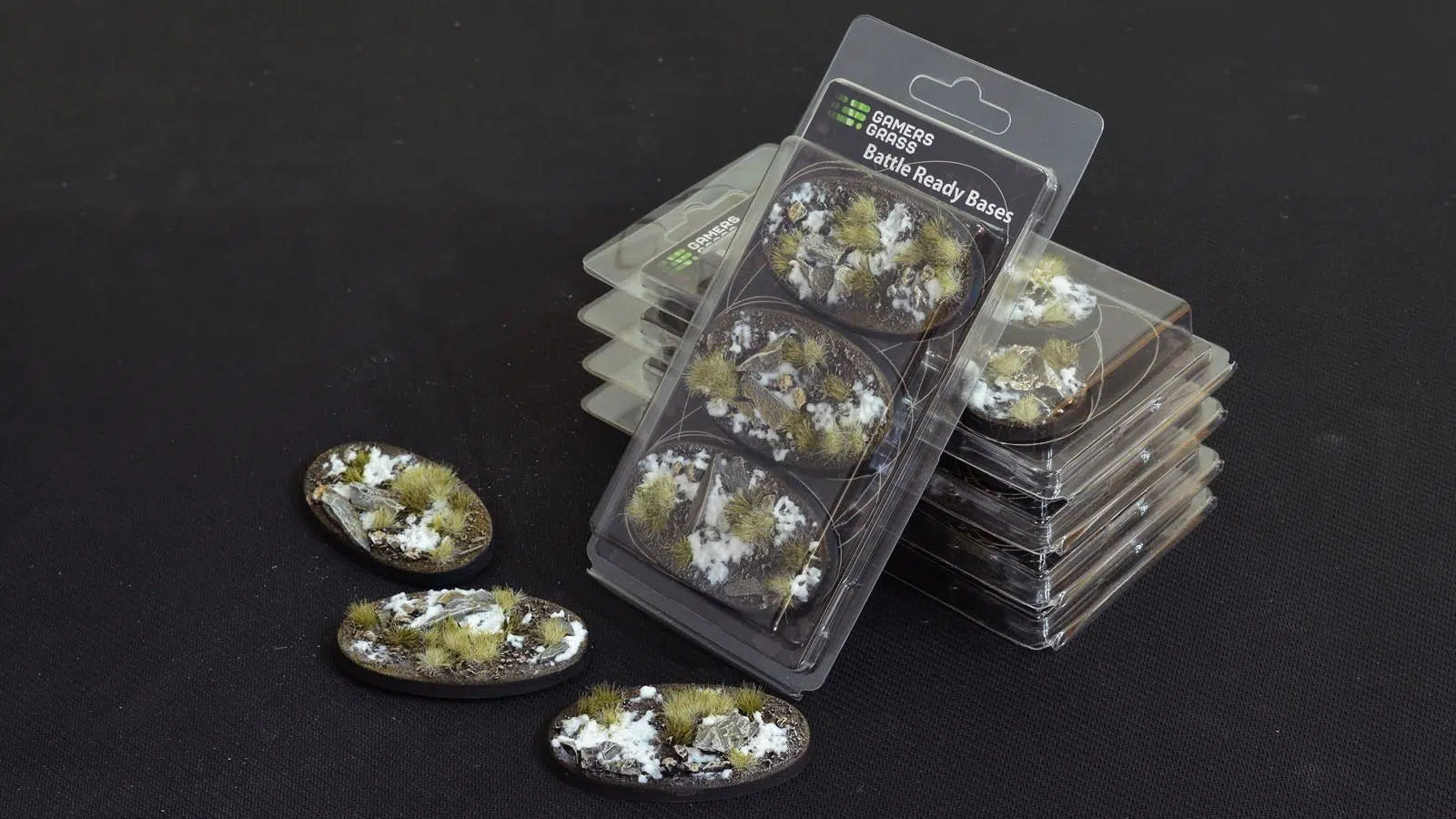 Gamers Grass Battle Ready Bases Winter Oval 75mm (x3) - Loaded Dice