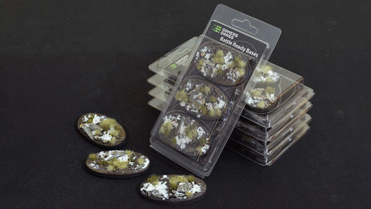 Gamers Grass Battle Ready Bases - Winter Oval 75mm (x3) - Loaded Dice