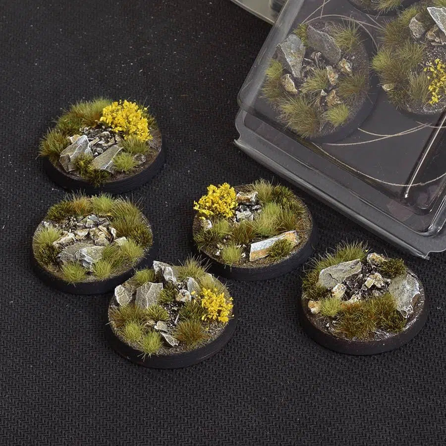 Gamers Grass Battle Ready Bases Highland Round 40mm (x5) - Loaded Dice